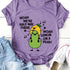 Women's Cartoon Fruit Print T-Shirt - Short Sleeve Top