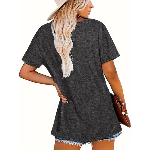 Women's Casual Short Sleeve Letter Print T-Shirt