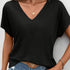 V Neck Loose Solid Casual T-shirt for Spring Summer