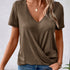 Twist Hem V Neck T-Shirt for Women