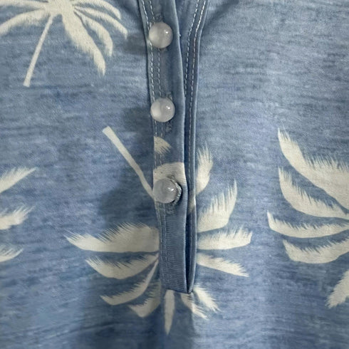 Graphic Print Button Front Tank Top