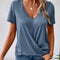 Twist Hem V Neck T-Shirt for Women