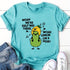 Women's Cartoon Fruit Print T-Shirt - Short Sleeve Top