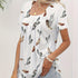 Women's Feather Print Square Neck T-Shirt