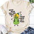 Women's Cartoon Fruit Print T-Shirt - Short Sleeve Top