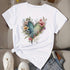 Heart Print Short Sleeve T-shirt for Women