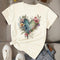 Heart Print Short Sleeve T-shirt for Women
