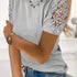 Women's Elegant Lace Crew Neck Short Sleeve T-Shirt