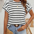 Striped Crew Neck T-shirt for Women