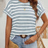Striped Crew Neck T-shirt for Women