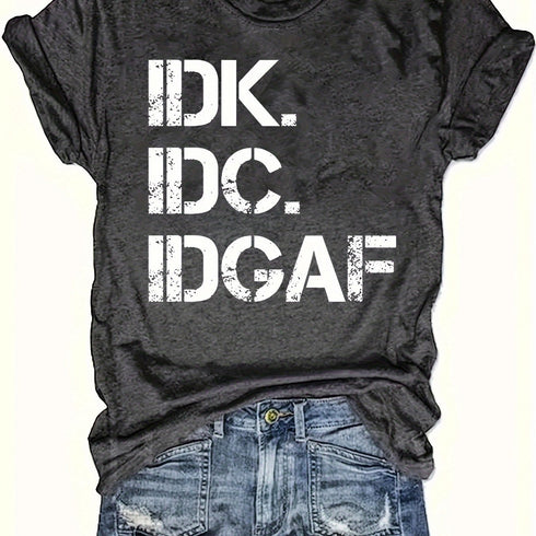 Women's Casual Short Sleeve Letter Print T-Shirt