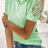 Women's Elegant Lace Crew Neck Short Sleeve T-Shirt