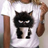 Women's Cat Print T-Shirt - Casual Summer Top