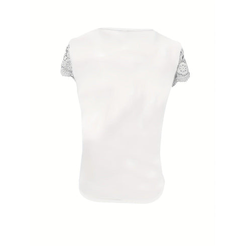 Women's Contrast Lace V-Neck T-Shirt