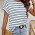 Striped Crew Neck T-shirt for Women