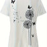 Dandelion & Butterfly Print T-Shirt Casual Crew Neck Top