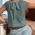 Eyelet Lace Tie Back T-Shirt for Casual Chic Style