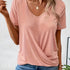Twist Hem V Neck T-Shirt for Women