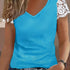 Women's Contrast Lace V-Neck T-Shirt
