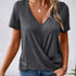 Twist Hem V Neck T-Shirt for Women