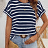 Striped Crew Neck T-shirt for Women