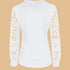 Women's Lace Contrast Pleated Long Sleeve T-Shirt