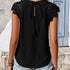 Eyelet Lace Tie Back T-Shirt for Casual Chic Style