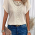 Contrast Lace Crew Neck T-Shirt