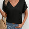 V Neck Loose Solid Casual T-shirt for Spring Summer