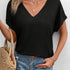 V Neck Loose Solid Casual T-shirt for Spring Summer