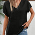 V Neck Loose Solid Casual T-shirt for Spring Summer