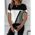 Color Block Crew Neck T-Shirt for Spring & Summer