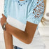 Women's Elegant Lace Crew Neck Short Sleeve T-Shirt