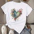 Heart Print Short Sleeve T-shirt for Women