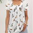 Women's Feather Print Square Neck T-Shirt
