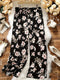 Plus Size Floral Print Wide Leg Trousers for Women