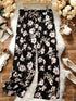Plus Size Floral Print Wide Leg Trousers for Women