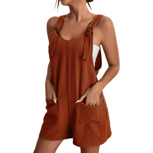 Women's Sleeveless Summer Jumpsuit with Pockets