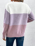 Elegant Three-Colour Patchwork Sweater for Women