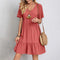 Summer Bohemian V-Neck Ruffled A-Line Mini Dress