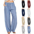 High Waist Wide-Leg Cotton Linen Pants for Women