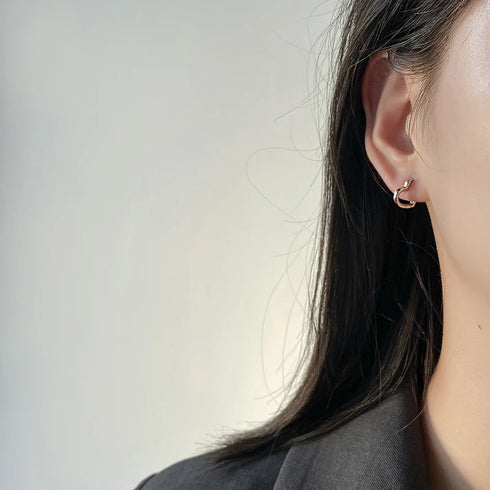 Aide 925 Sterling Silver Love Heart Hoop Earrings