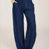 High Waist Wide-Leg Cotton Linen Pants for Women