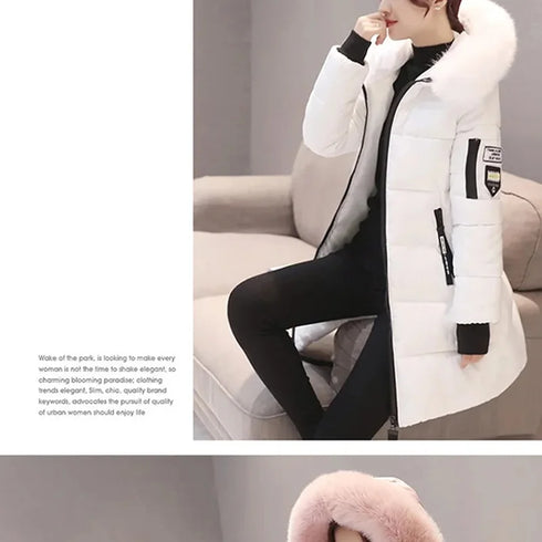 Elegant Hooded Winter Parka with Fur Collar