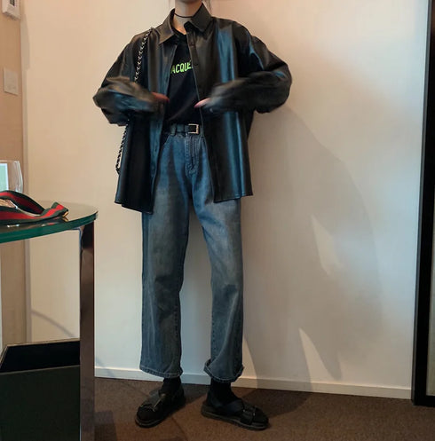 Chic Women's PU Leather Biker Jacket in Classic Black