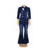 Women's Flared Denim Jeans with Ripped Detail