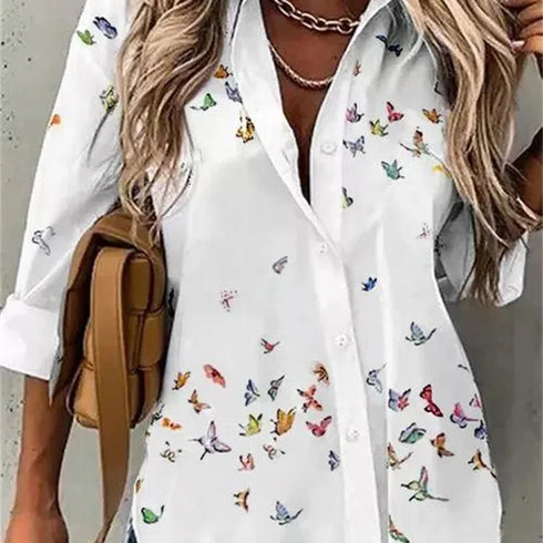 Casual Printed Long Sleeve Top for Women
