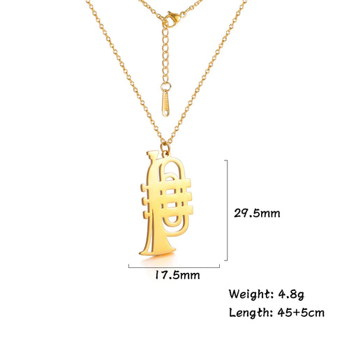 Lemegeton Stainless Steel Music Necklace Pendant for Women
