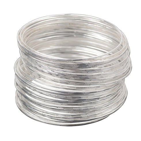 50 Bulk Ultrathin Silver Colour Bangle Bracelets