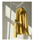Elegant Satin Silk Blouse with Turn Down Collar